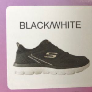 Sketchers summits suited black and white size 7